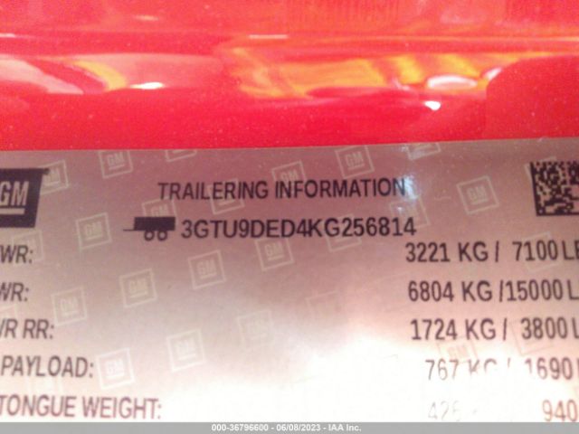 3GTU9DED4KG256814 GMC Sierra 1500 Slt