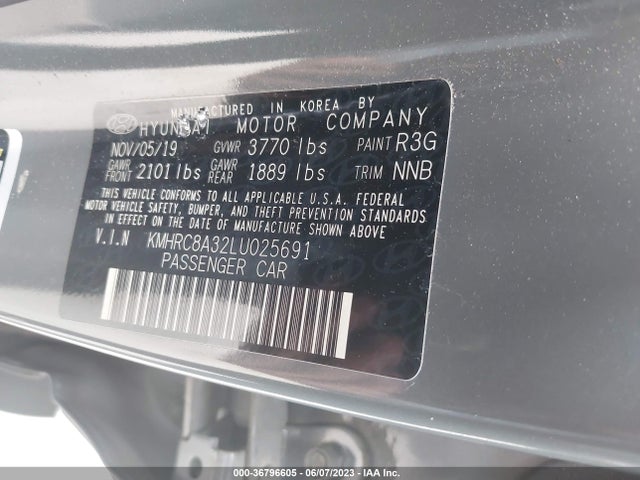 2020 HYUNDAI VENUE SEL VIN: KMHRC8A32LU025691