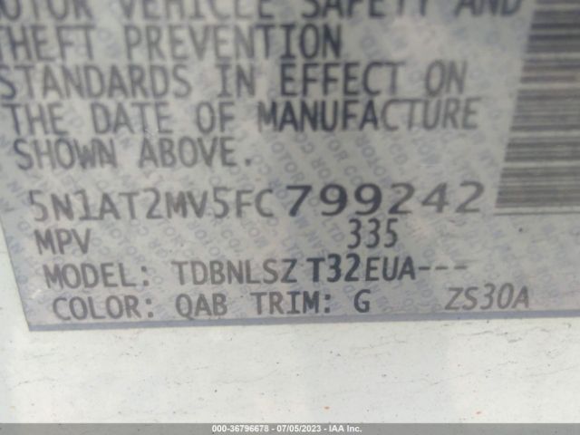 5N1AT2MV5FC799242 Nissan Rogue Sl