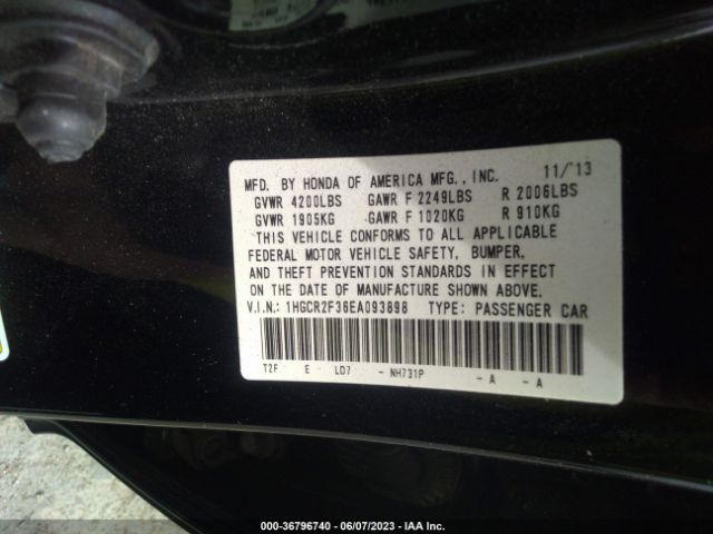 1HGCR2F36EA093898 Honda Accord Sedan Lx