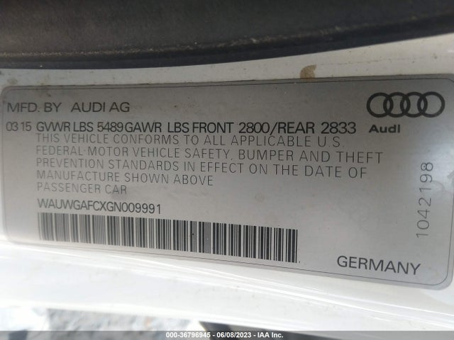 Audi A7 3.0 Premium Plus 2016 WAUWGAFCXGN009991 Image 9