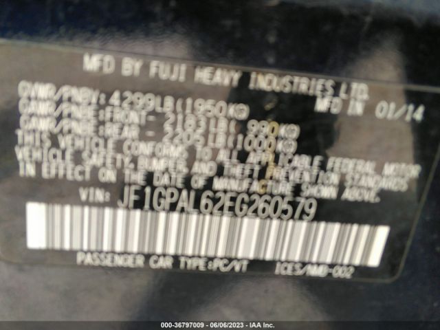 JF1GPAL62EG260579 Subaru Impreza Wagon 2.0i Sport Premium