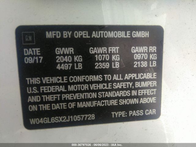 W04GL6SX2J1057728 Buick Regal Sportback Preferred