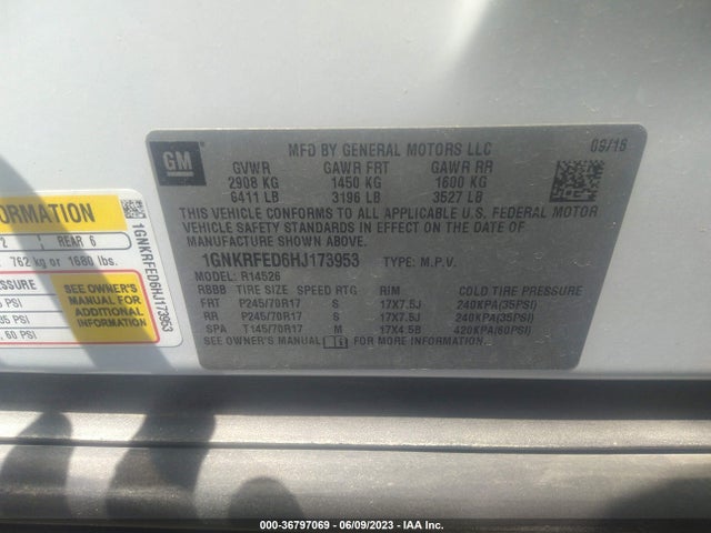 Chevrolet Traverse Ls 2017 1GNKRFED6HJ173953 Image 16