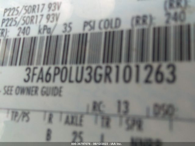 3FA6P0LU3GR101263 Ford Fusion Se Hybrid