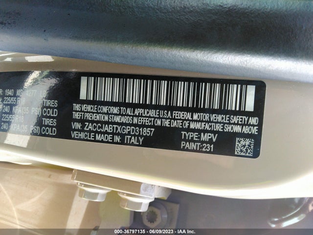 ZACCJABTXGPD31857 Jeep Renegade 75th Anniversary