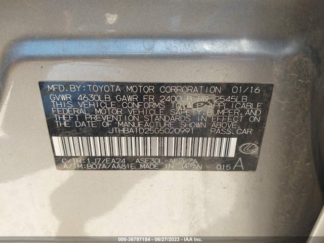 JTHBA1D25G5020991 Lexus IS 200T