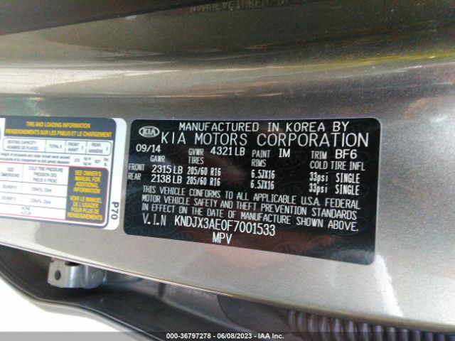 KNDJX3AE0F7001533 KIA Soul Ev +