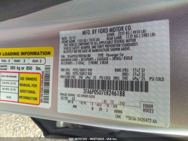 3FA6P0SU7ER246188 Ford Fusion Energi Titanium