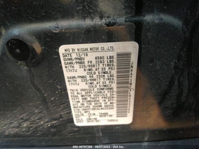 JN8AT2MT4LW033388 Nissan Rogue Sv Fwd
