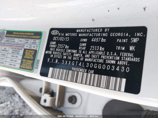 5XXGT4L30GG003430 KIA Optima Lx