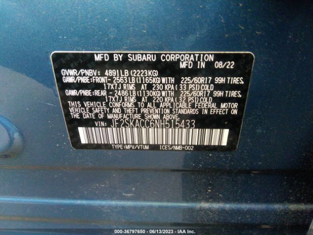 JF2SKACC6NH515433 Subaru Forester