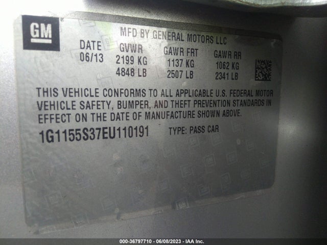 Chevrolet IMPALA LTZ 2014 1G1155S37EU110191 Image 11