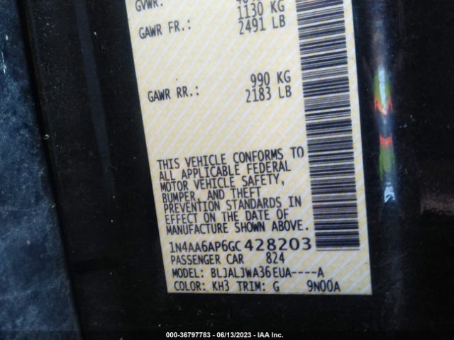 1N4AA6AP6GC428203 Nissan Maxima 3.5 Sv