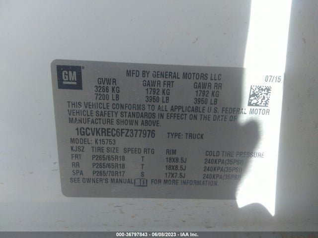 Chevrolet Silverado 1500 Lt 2015 1GCVKREC6FZ377976 Image 13