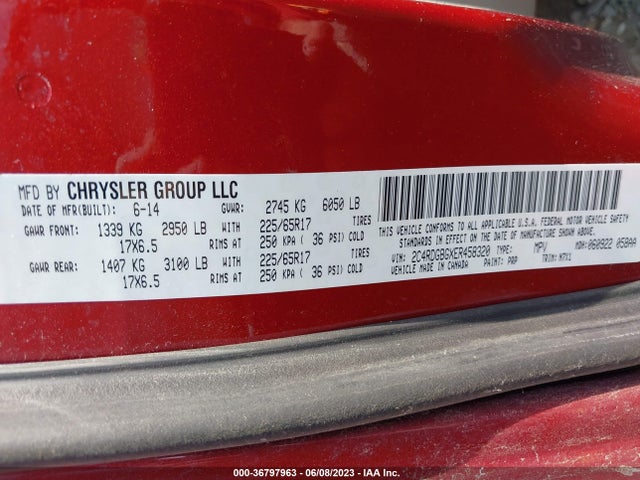 Dodge Grand Caravan Se 30th Anniversary 2014 2C4RDGBGXER458320 Image 9