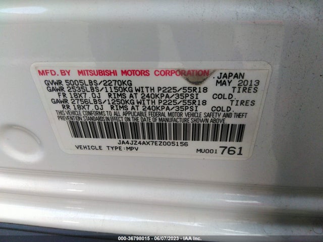 JA4JZ4AX7EZ005156 Mitsubishi OUTLANDER GT