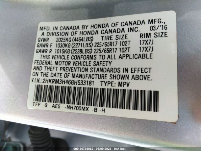 2HKRM3H46GH533181 Honda CR-V SE