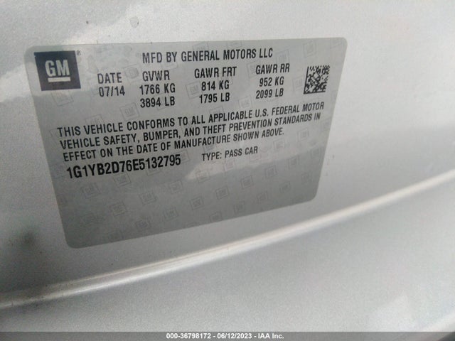 Chevrolet Corvette Stingray 1lt 2014 1G1YB2D76E5132795 Image 9