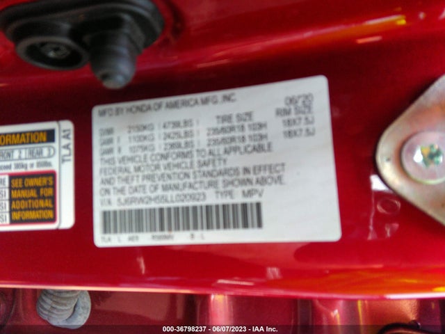 Honda CR-V EX 2020 5J6RW2H55LL020923 Image 9