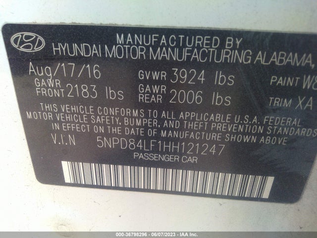 Hyundai ELANTRA SE 2017 5NPD84LF1HH121247 Image 9