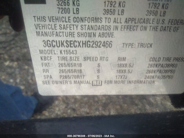 Chevrolet Silverado 1500 Ltz 2017 3GCUKSECXHG292466 Image 10