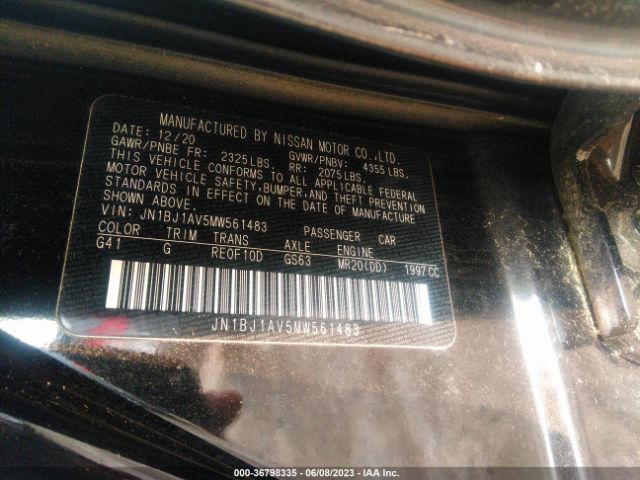 JN1BJ1AV5MW561483 Nissan Rogue Sport S