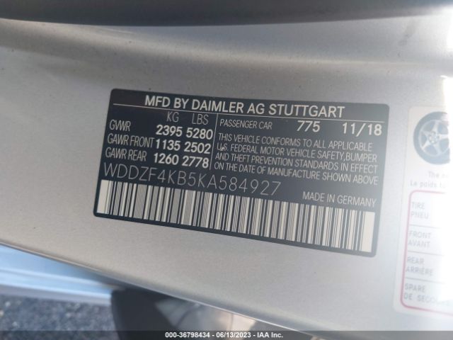 WDDZF4KB5KA584927 Mercedes-Benz E-class E 300
