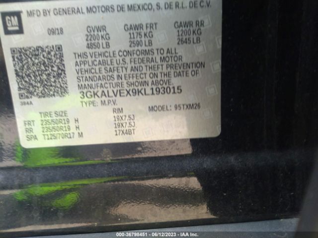 3GKALVEX9KL193015 GMC Terrain Slt