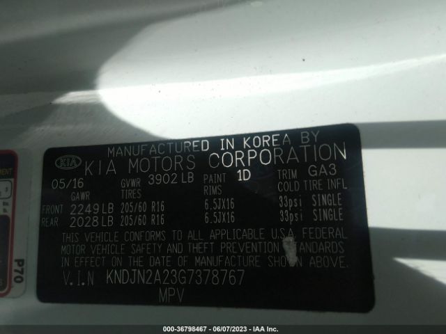 KNDJN2A23G7378767 KIA Soul Base