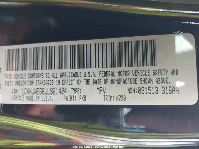 1C4HJWEG8JL921424 Jeep Wrangler Jk Unlimited Sahara