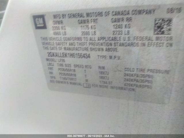 2GKALLEK1H6156434 GMC TERRAIN SL