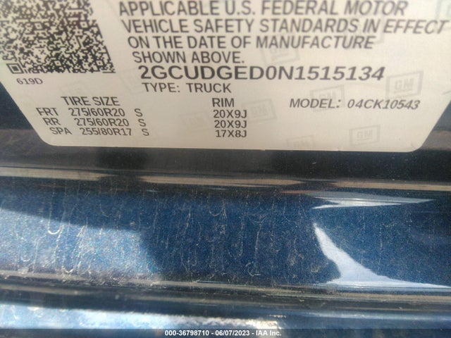 Chevrolet Silverado 1500 Ltz 2022 2GCUDGED0N1515134 Image 10
