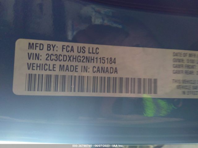 2C3CDXHG2NH115184 Dodge CHARGER GT