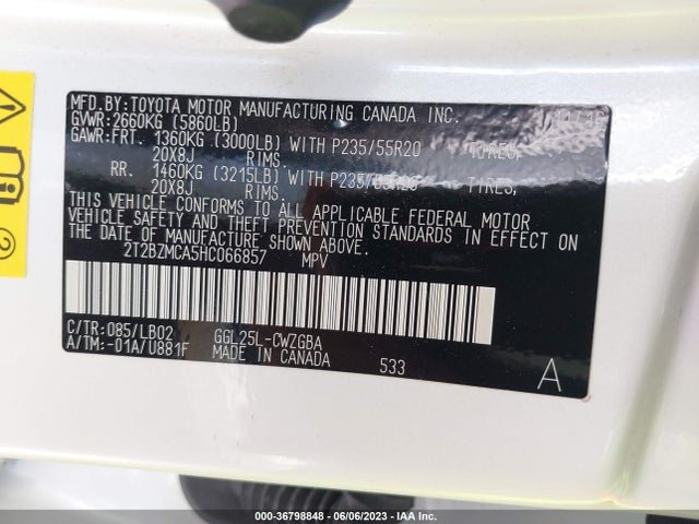 2017 Lexus RX, VIN: 2T2BZMCA5HC066857