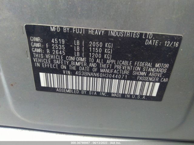 4S3BNAN60H3044071 Subaru Legacy Limited