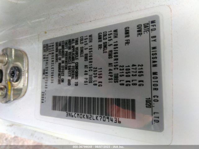 3N6CM0KN2LK709436 Nissan Nv200 Compact Cargo S