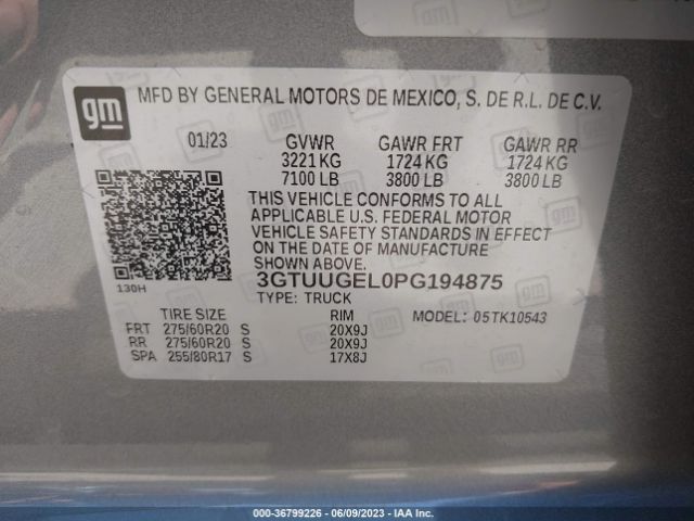 3GTUUGEL0PG194875 GMC Sierra 1500 Denali