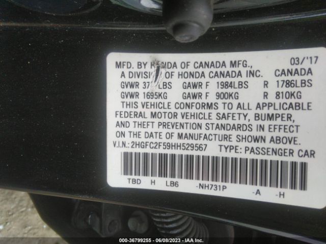 2HGFC2F59HH529567 Honda Civic Sedan Lx