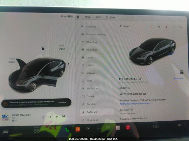 5YJ3E1EA7MF066025 Tesla Model 3 Standard Range Plus