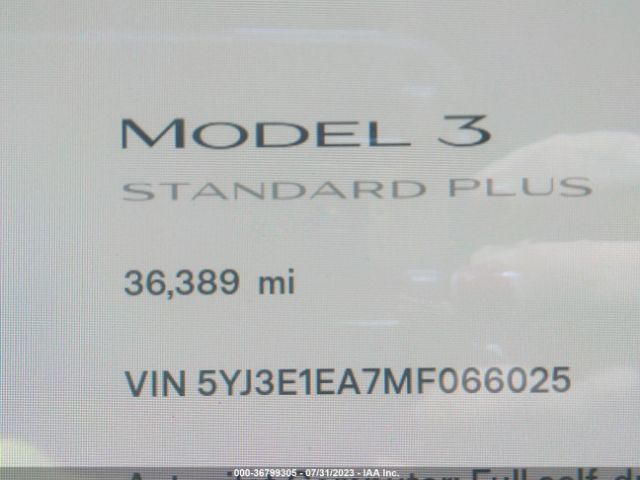 5YJ3E1EA7MF066025 Tesla Model 3 Standard Range Plus