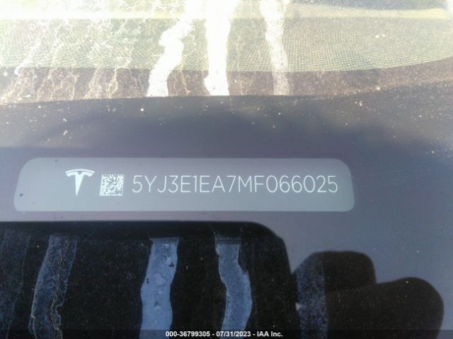 5YJ3E1EA7MF066025 Tesla Model 3 Standard Range Plus