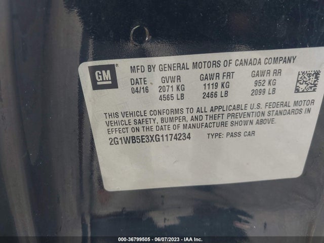 Chevrolet Impala Limited Lt 2016 2G1WB5E3XG1174234 Image 10