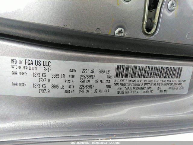 1C4PJLLB8JD509967 Jeep Cherokee Latitude Plus