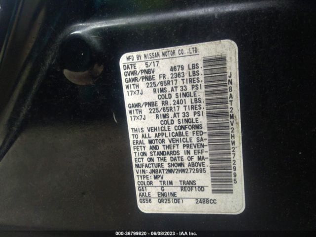 JN8AT2MV2HW272995 Nissan ROGUE SV
