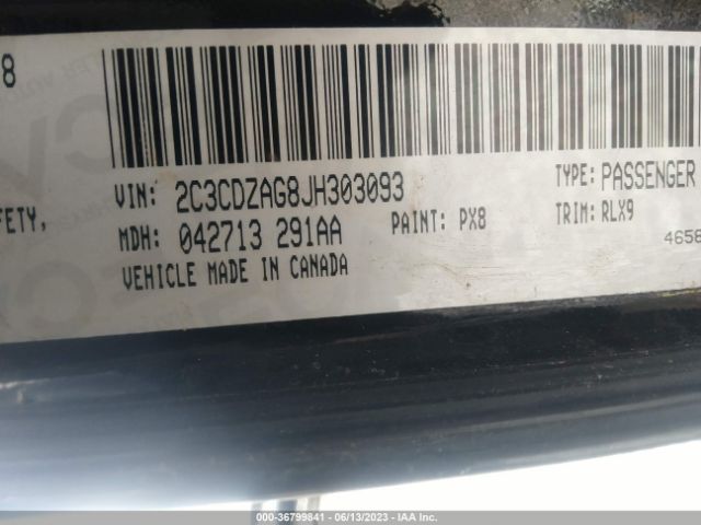 2C3CDZAG8JH303093 Dodge Challenger Sxt Plus