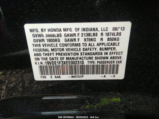 19VDE1F3XEE002310 Acura ILX