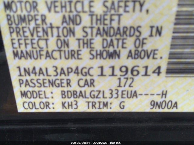 Nissan Altima 2.5 S 2016 1N4AL3AP4GC119614 Image 9