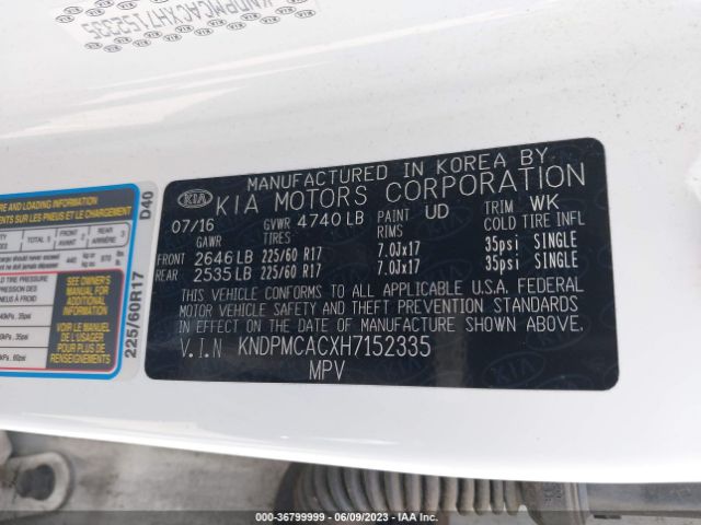 KNDPMCACXH7152335 KIA Sportage Lx