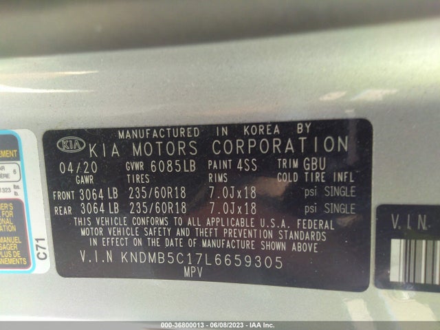 2020 Kia Sedona, VIN: KNDMB5C17L6659305